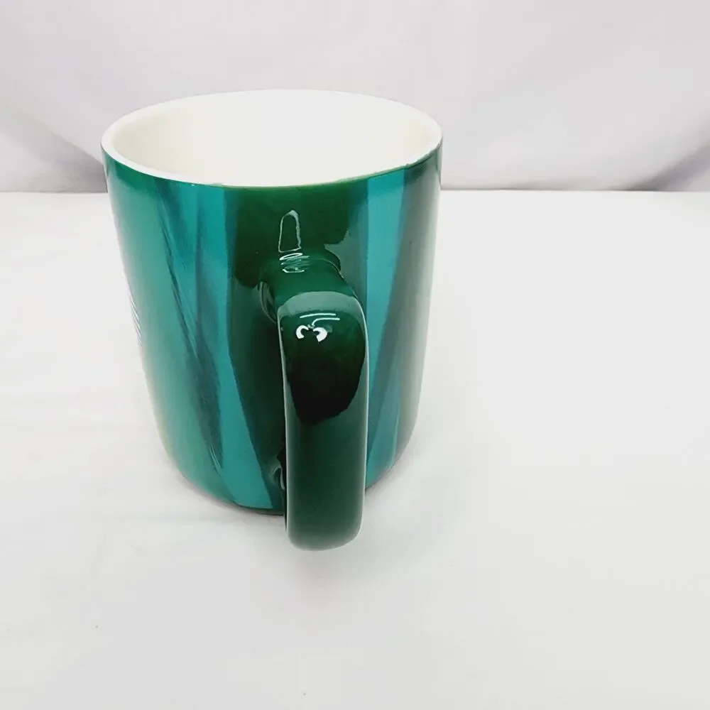 Starbucks 2022 Multi Colored Marbled Green Mug 15 Fl oz Coffee Cup Collectible